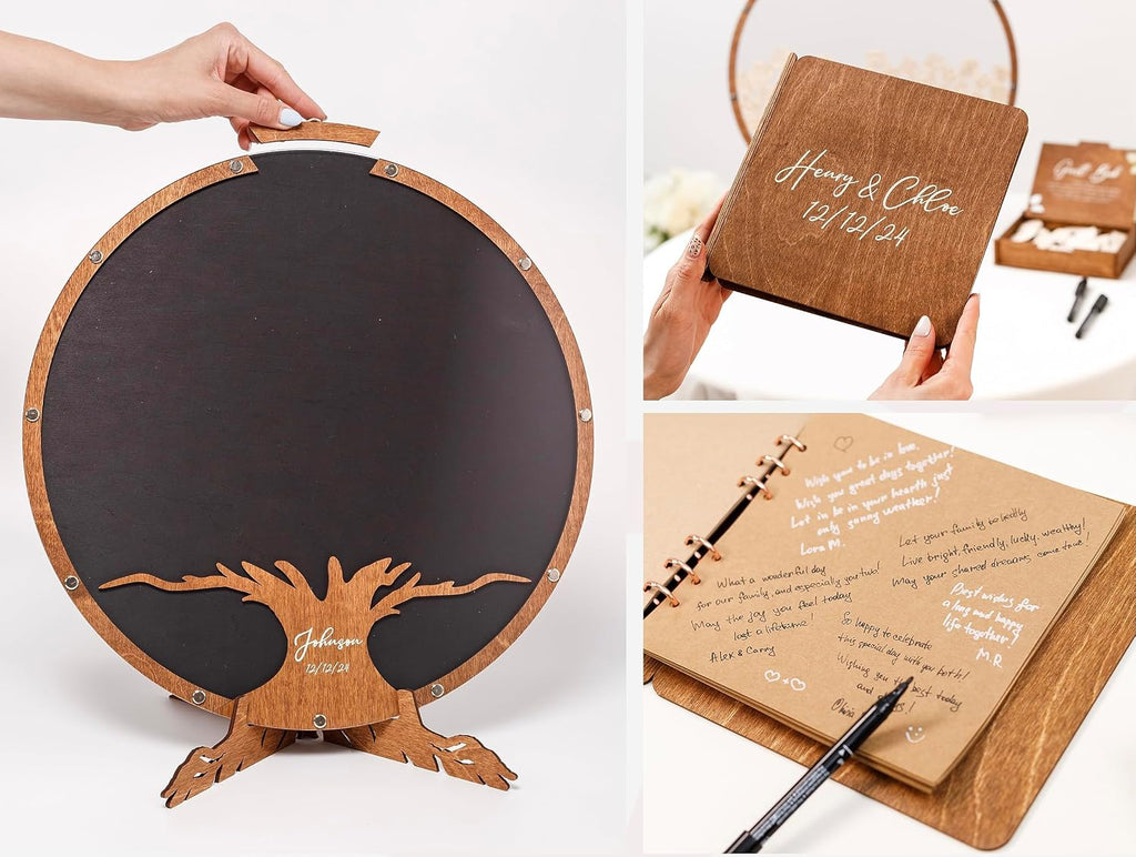 Personalized Wedding Guest Book Alternative - Wedding Decorations for Ceremony Outside Inside - Bridal Shower Guest