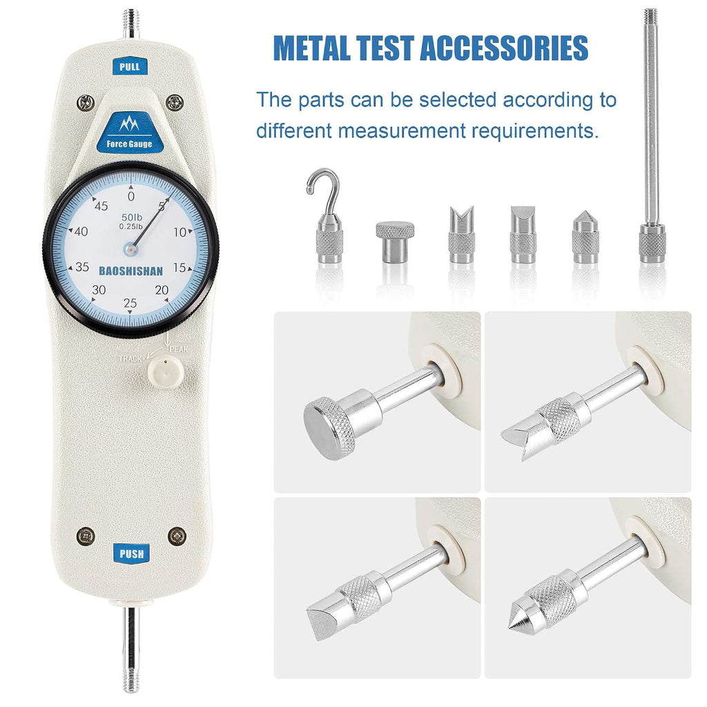 BAOSHISHAN 50lb Push Pull Force Gauge with Calibration Certificate