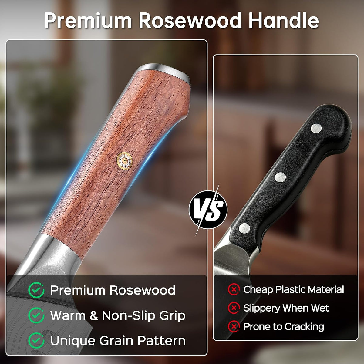 5 Inch Japanese Utility Knife with Full Tang Rosewood Handle