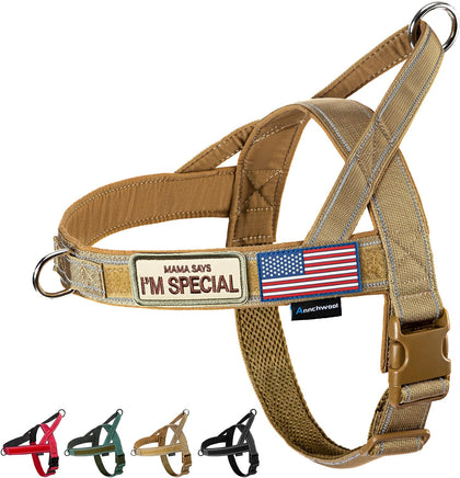 No Pull Dog Harness with Soft Padded Handle,Reflective Strip Escape Proof and Quick Fit to Adjust Dog Harness,Easy