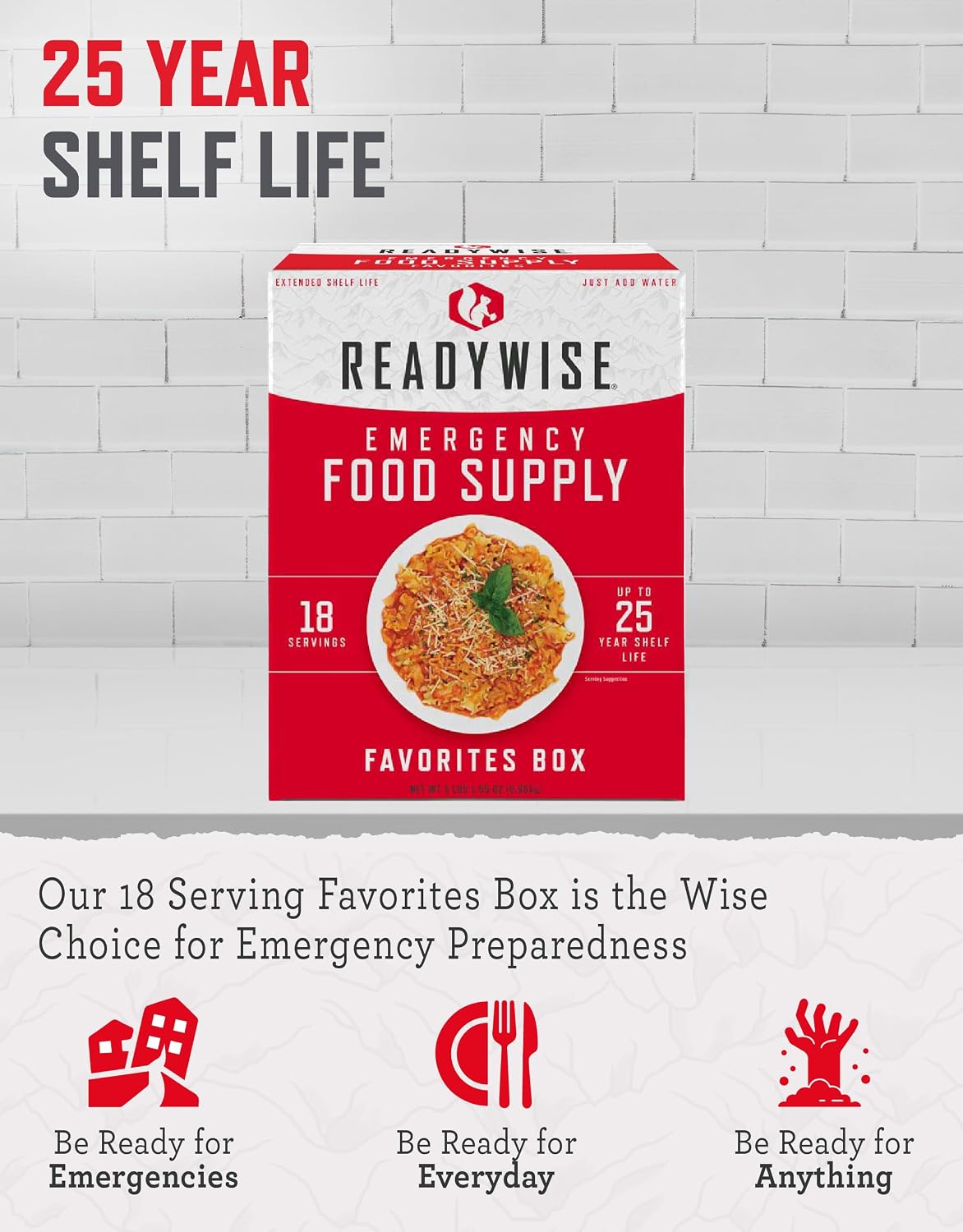 Emergency Food Supply - 18 Servings Favorites Box, Survival Food Kit with Freeze Dried Prepper Food & Dehydrated