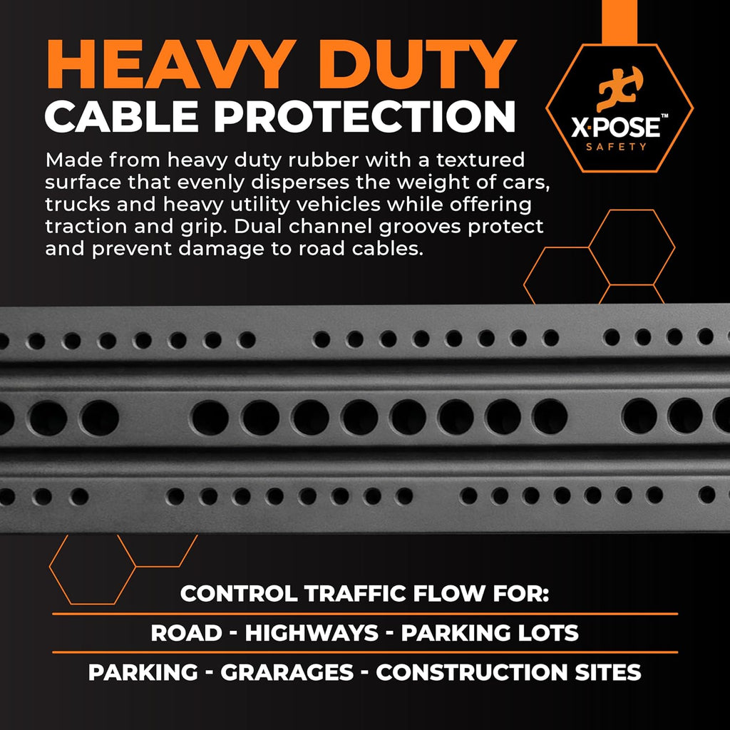 6 Ft Rubber Speed Bump, 1 Pack – Heavy Duty Modular Interlocking Traffic Hump with Reflective Strips, 22,000 lb