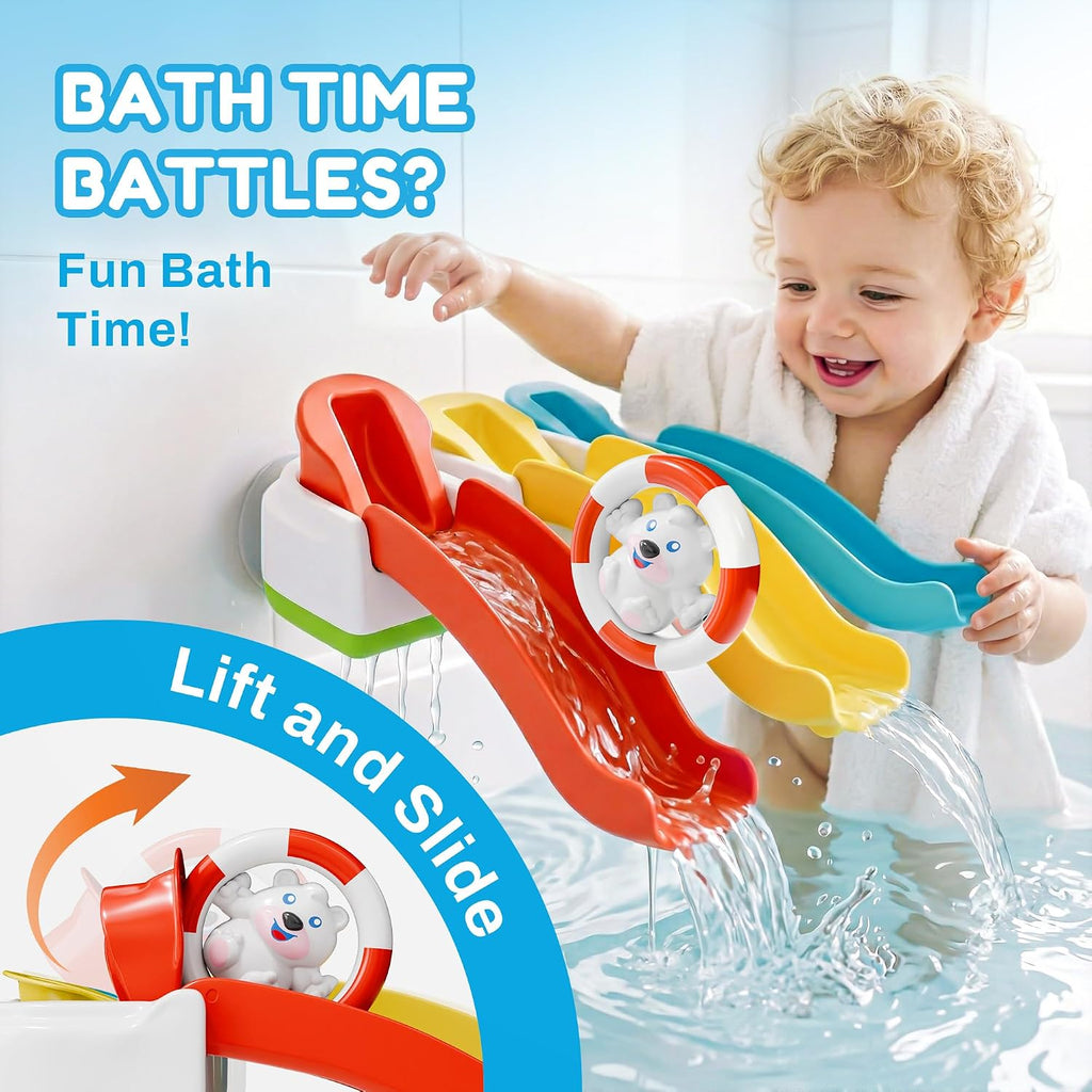 Baby Infant Slide Bath Toys, Bathtub Float Animal Toddler 1-3 | Fun Bathtime Shower Toy, Kid Bathing Tub Pool Water