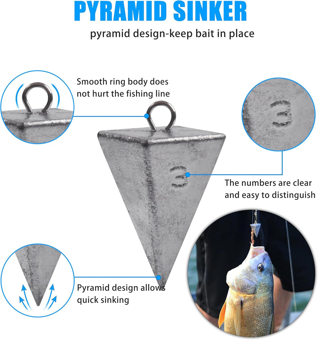 Saltwater Surf Fishing Tackle Kit - Saltwater Surf Fishing Rigs Bottom Rigs Include Fishing Leader Rigs Pyramid