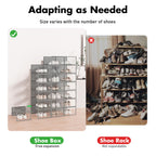 Shoe Storage Box, 15 Pack Clear Plastic Stackable Organizer for Closet, Interlocking Design Shoes Container Bins for