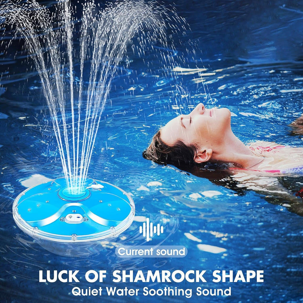 Upgraded Pool Fountain with Remote,Floating Pool Fountain with Lights-Blue | Above Ground Pool Water Fountain with