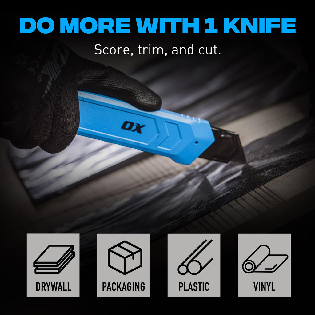 25mm Snap Off Utility Knife, Retractable Box Cutter with Slide Lock