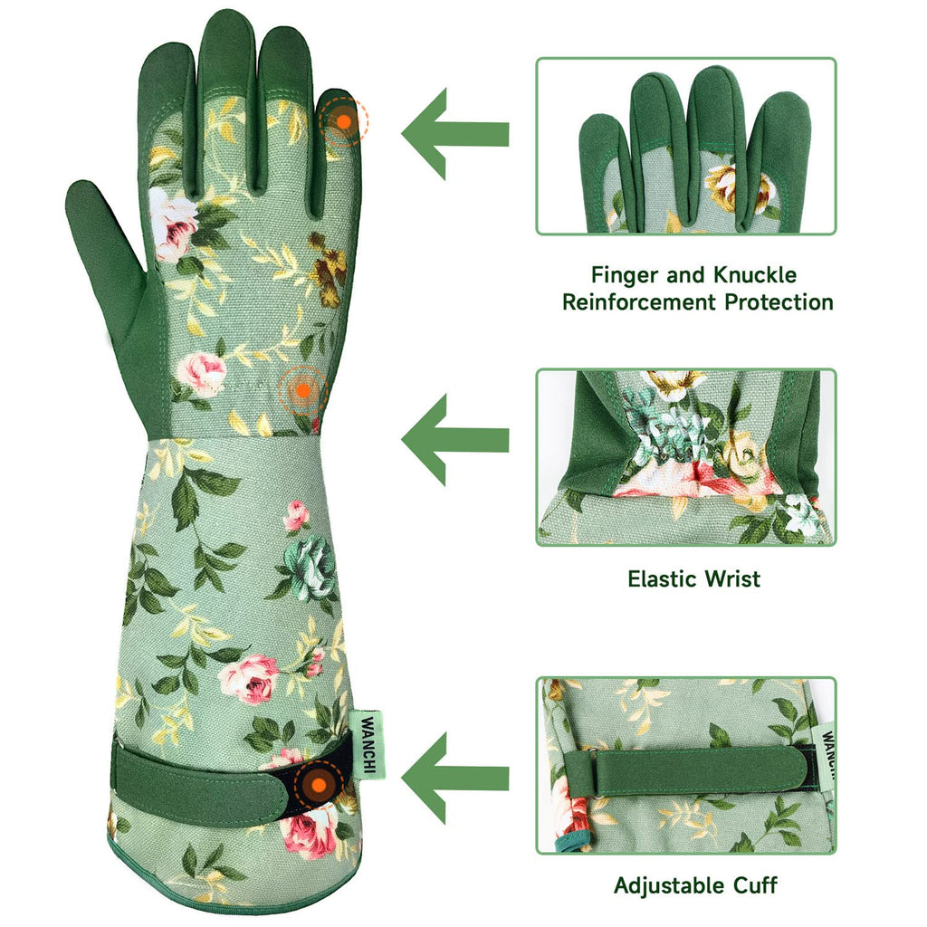 Gardening Gloves, Durable and Comfortable Women's Long Garden Gloves for Gardening Work and Yard Work, Leather