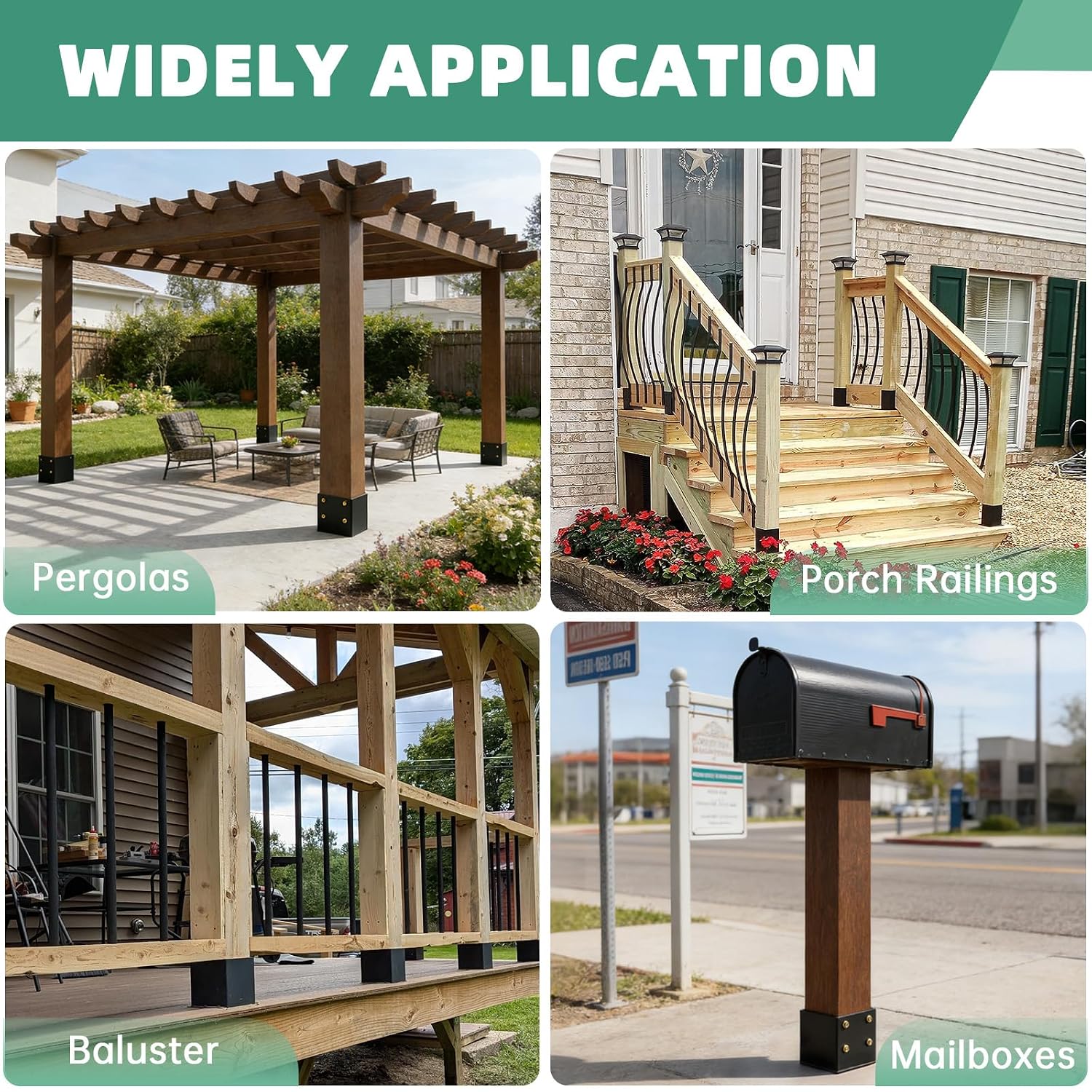 4x4 Post Base, Concealed Fastener Concrete Post Anchor,Elevated Post Base