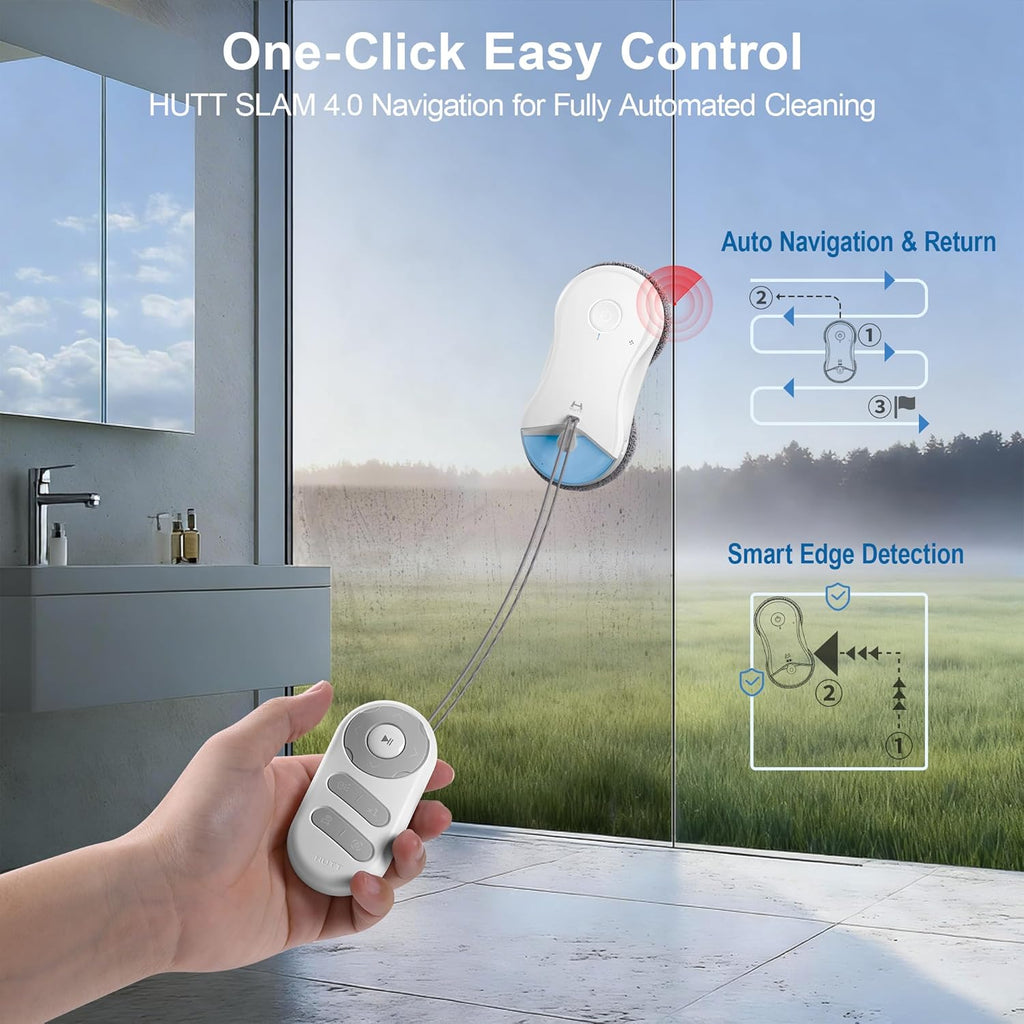 S55 Pro Window Cleaning Robot, 3D Floating Pads, Up to 6500Pa Suction, HydroJet Pump Spray, SLAM 4.0 Navigation, 80ml