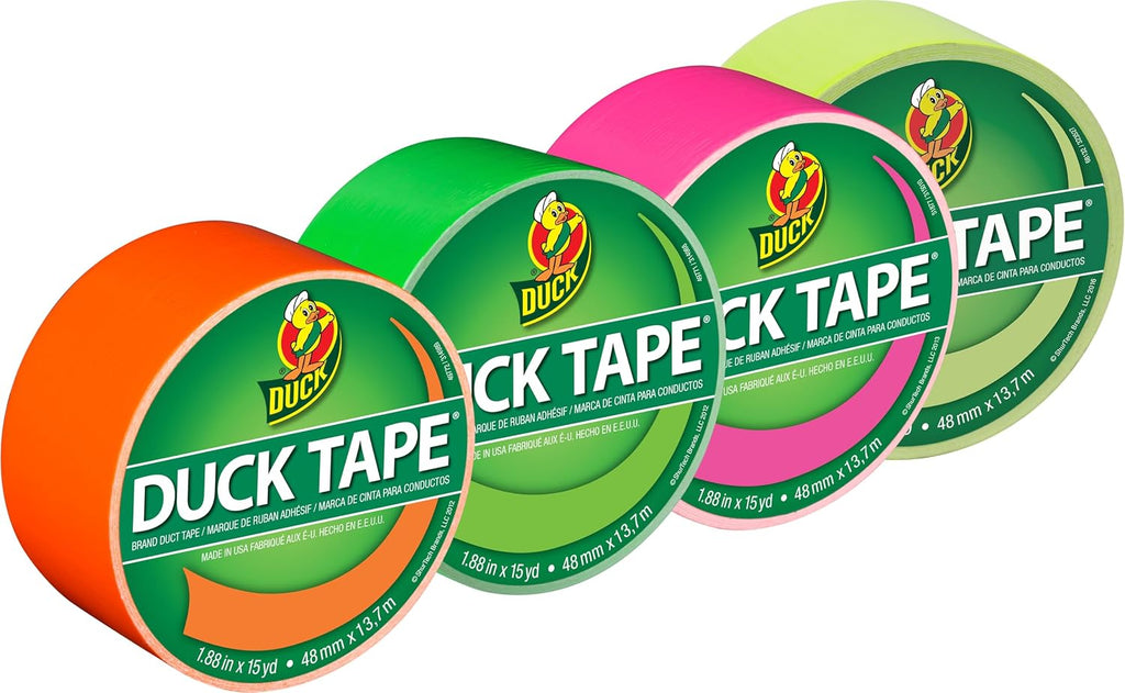 Tape Brand Neon Color Duct Tape 1.88 in x 15 Yds, Project Pack
