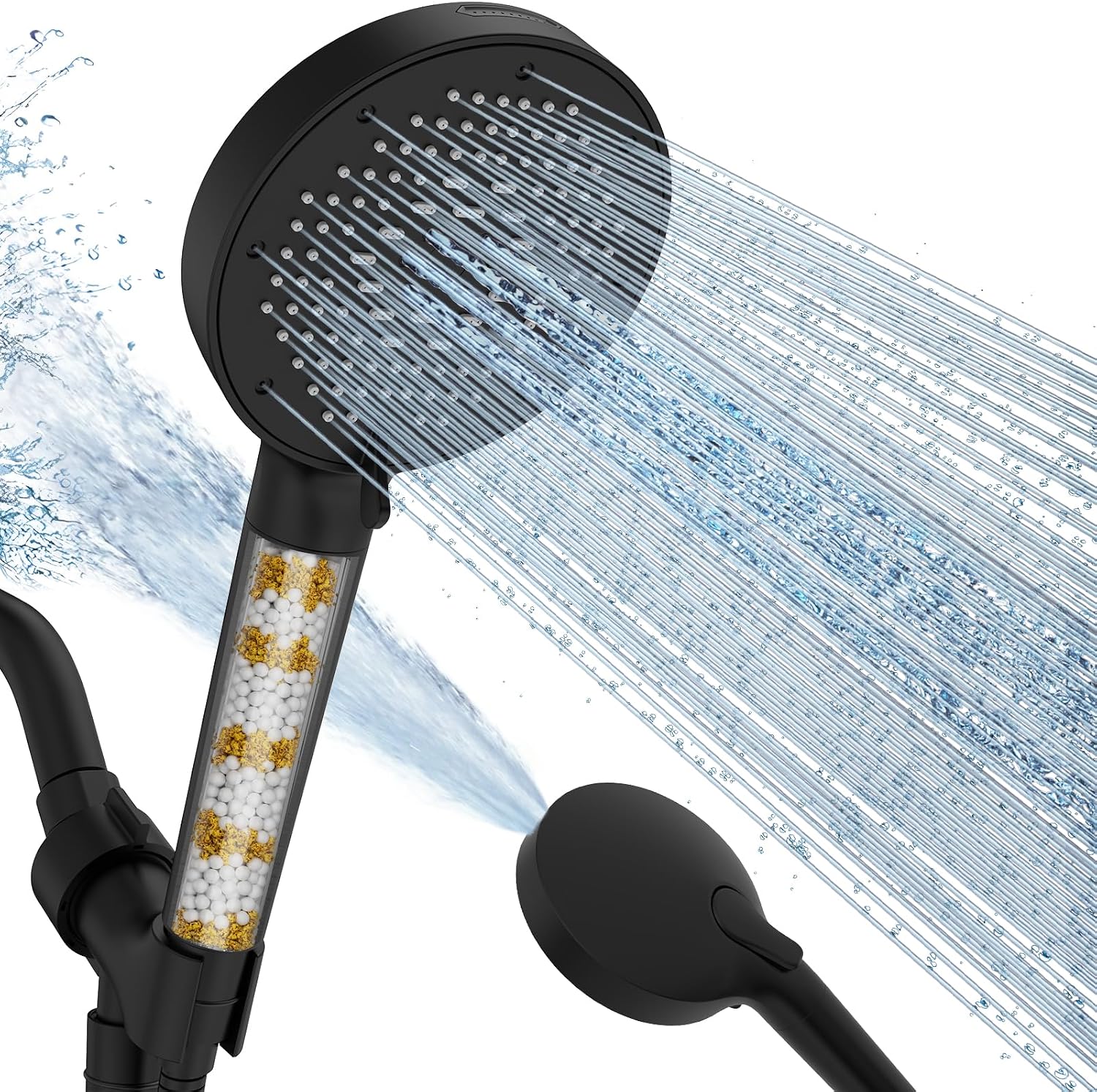 NSF Certified Filtered Shower Head with Handheld for Hard Water to Remove Chlorine High Pressure 9-Spray Setting