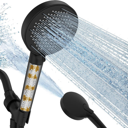 NSF Certified Filtered Shower Head with Handheld for Hard Water to Remove Chlorine High Pressure 9-Spray Setting