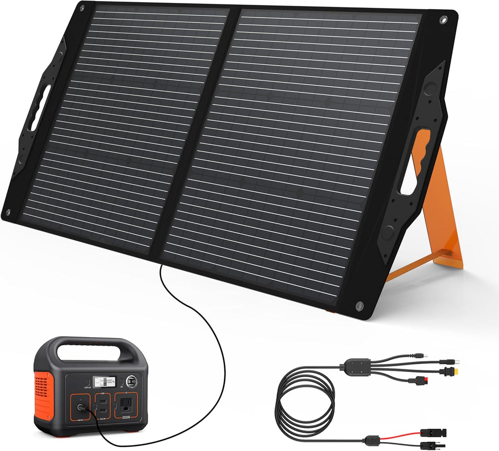 [Upgraded] FlexSolar 100W Portable Solar Panel for Power Station,Foldable Solar Charger with Adjustable