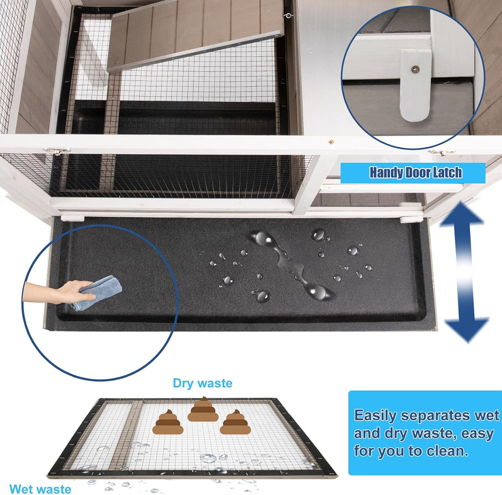 Large Wooden Guinea Pig Cage with 4 Detachable Stand Legs | Comfortable Large Living Cage, Easy Clean, Easy Assembly
