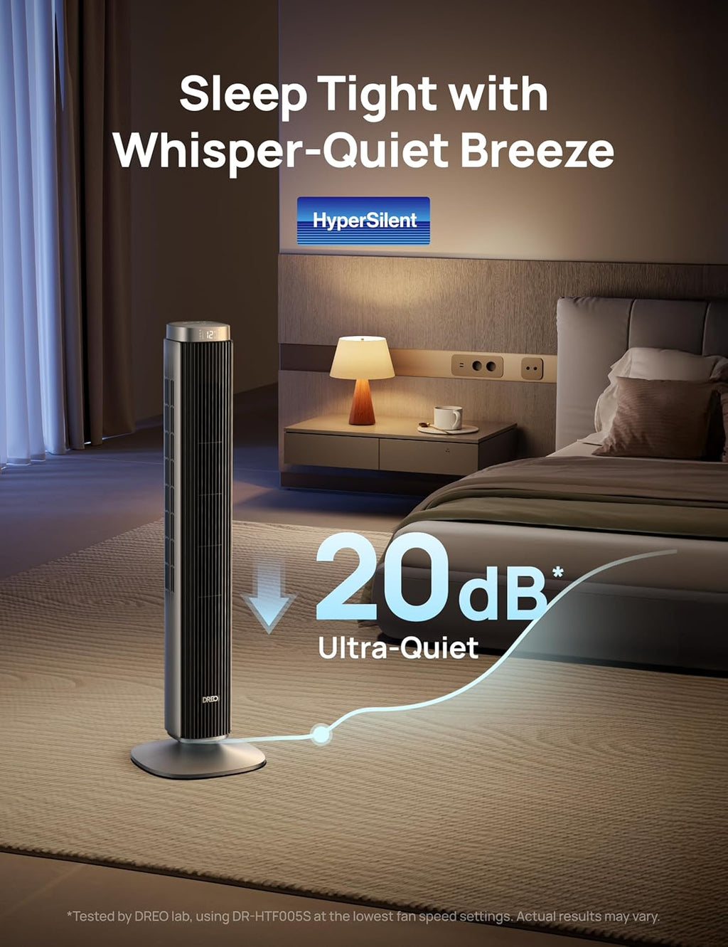 Smart 42'' Tower Fan for Bedroom, 12 Speeds, 20dB Quiet Standing Fan | 40ft Far Airflow, 28 ft/s Cooling Airflow, 12
