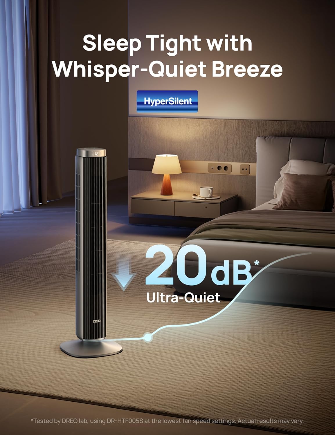 Smart 42'' Tower Fan for Bedroom, 12 Speeds, 20dB Quiet Standing Fan | 40ft Far Airflow, 28 ft/s Cooling Airflow, 12