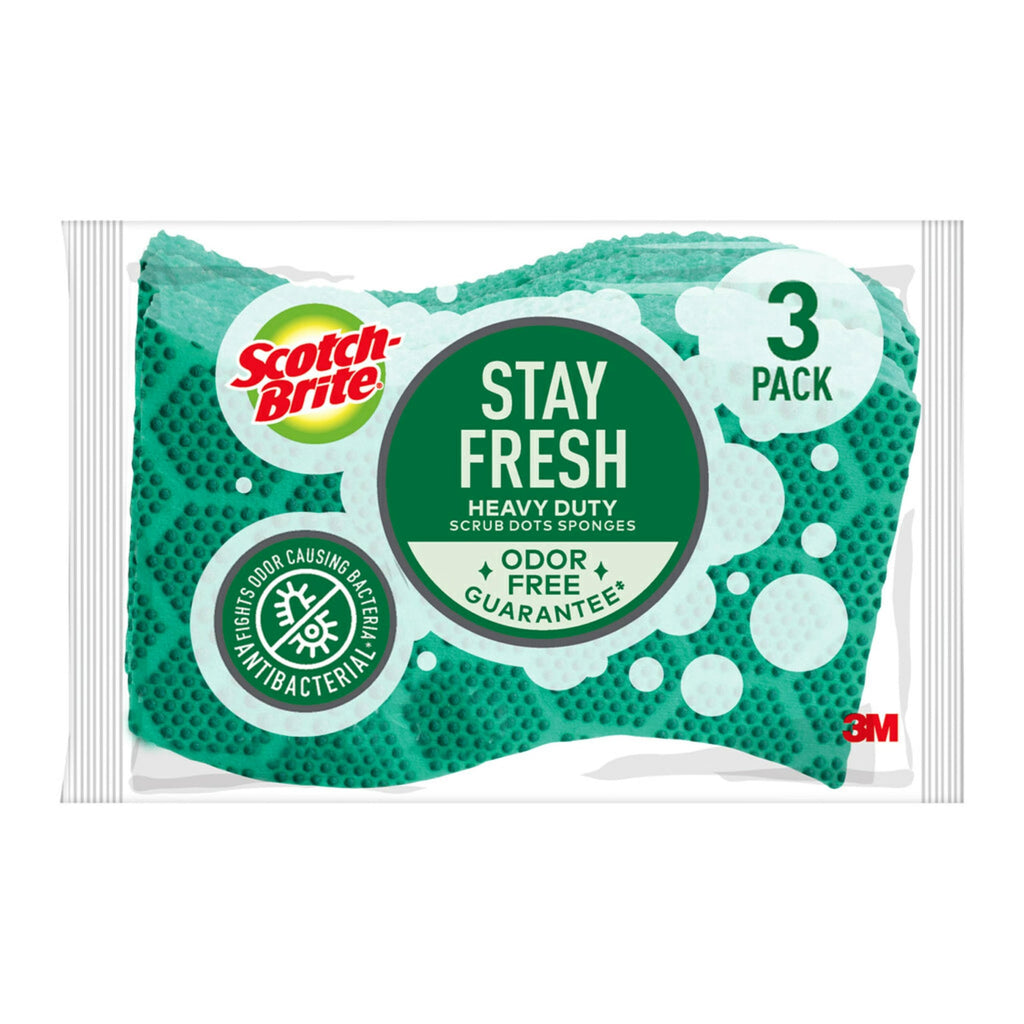 Odor Resist Heavy Duty Scrub Sponge, 3 Pack