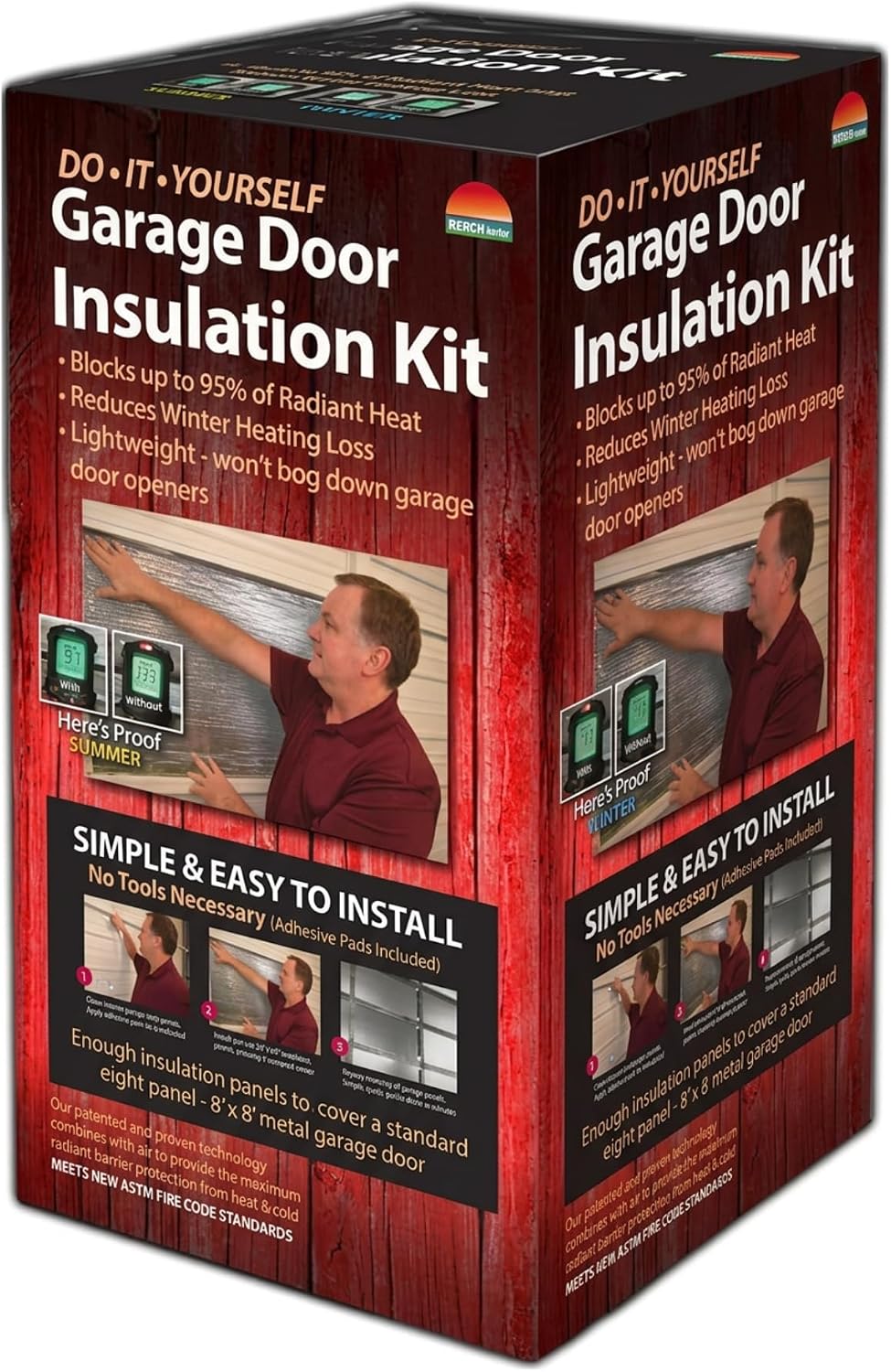 Garage Door Insulation Kit, Reflective, 8x8 Single Door