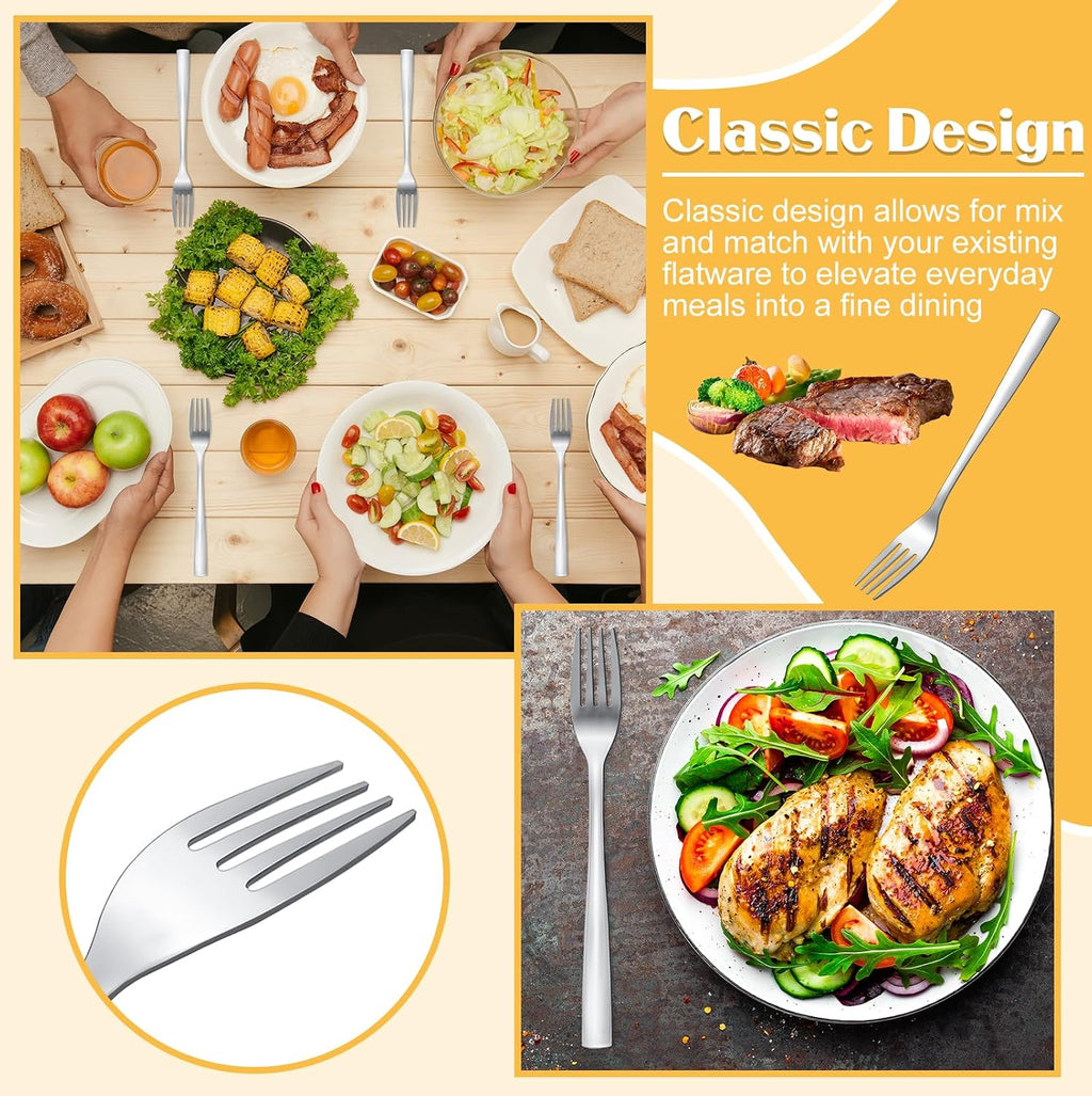 100 Pcs Dinner Forks Bulk Set 8 Inches Stainless Steel Metal Forks