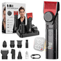 Beard Trimmer for Men, 6-in-1 Men's Grooming Kit,IPX7 Waterproof Wet/Dry, 2-Speed electric razor for men, Easy-Swap