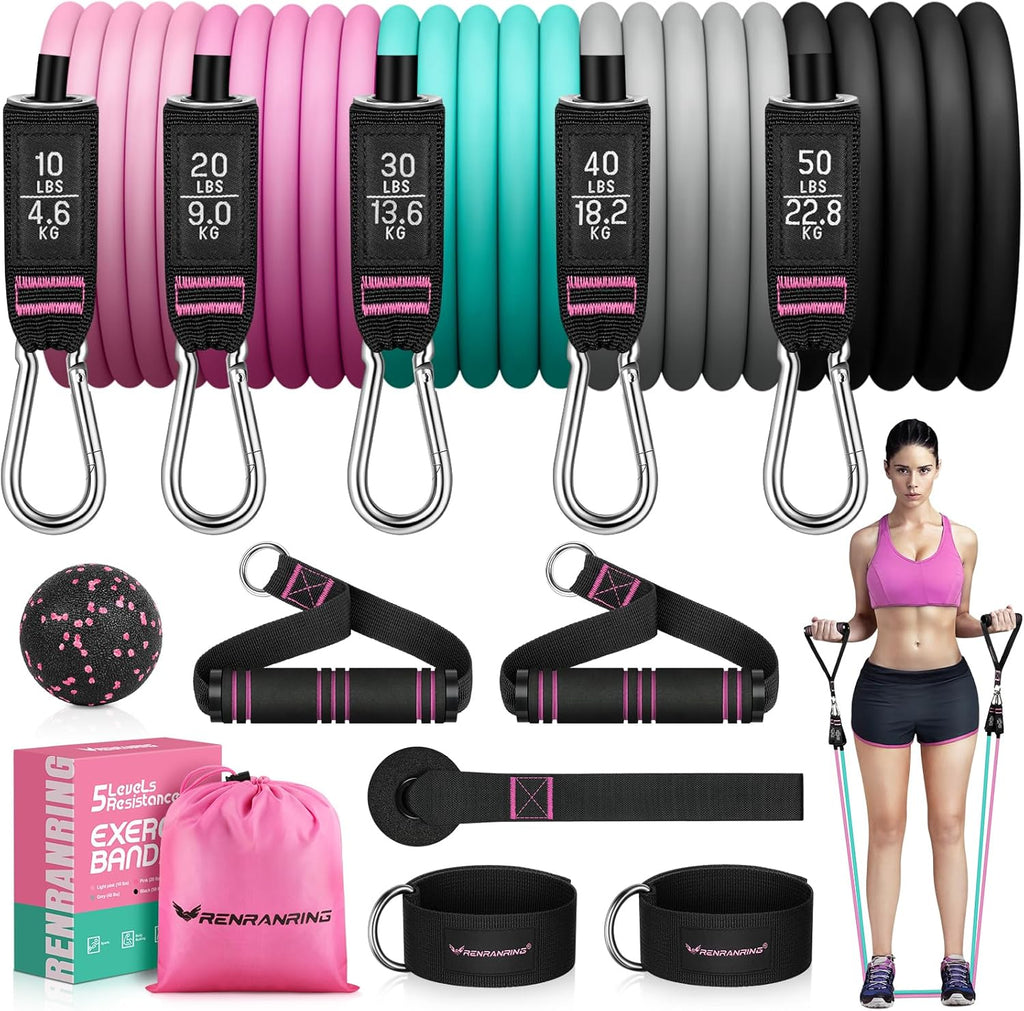 Resistance Bands for Working Out, 150LBS Exercise Bands, Workout Bands, Resistance Bands Set with Handles for Men
