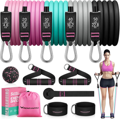 Resistance Bands for Working Out, 150LBS Exercise Bands, Workout Bands, Resistance Bands Set with Handles for Men