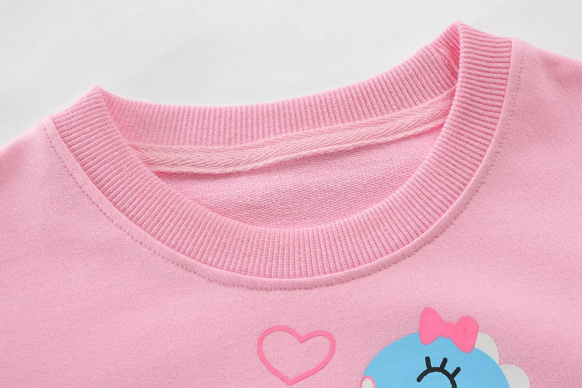 Toddler Girls Sweatshirts Crewneck Hoodies Long Sleeve Collage T Shirts Kids Pullover Tops