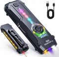 UV Flat EDC Flashlight Rechargeable 1800 High Lumens Pocket Light with RGB,Magnetic Base Small Flashlights with Dual
