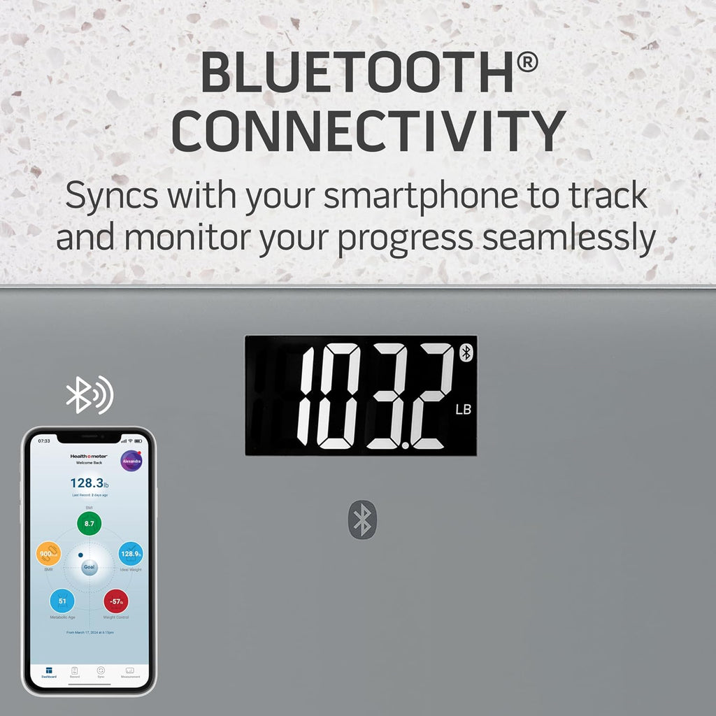 Bluetooth Digital Body Composition Scale 440 lb Capacity Smart Bathroom Scale with BMI and Weight Tracking for