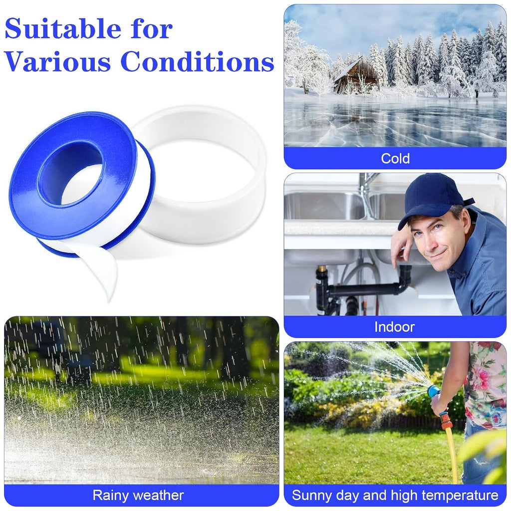 100 Rolls Teflon Tape,1/2 x 520 in Plumbers Tapes, PTFE Tape Waterproof Sealant Pipe Tape for Shower Head,Pipe