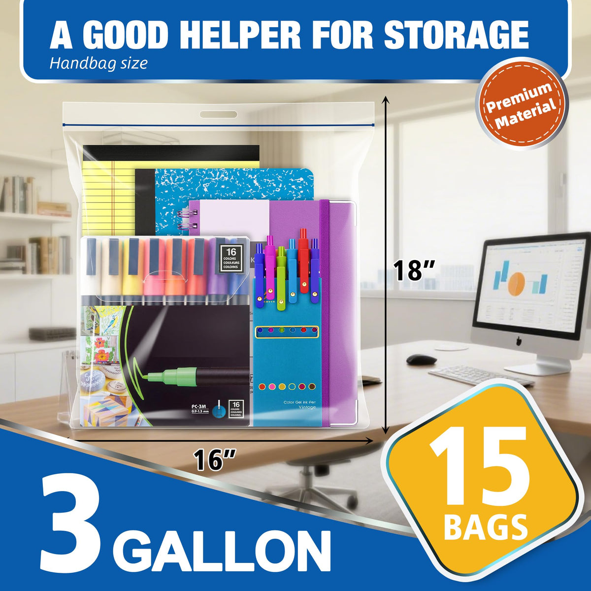 3 Gallon Extra Large Zipper Bag