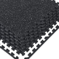 1/2" Thick 48 Sq Ft Rubber Top Gym Flooring, 12 Pcs High Density EVA Foam Exercise Equipment Mats - Interlocking