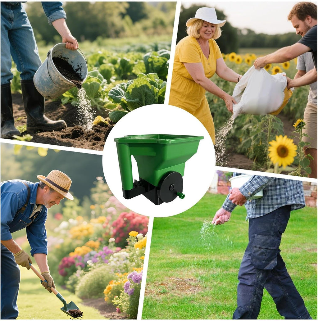 420g Fertilizer Spreader Handheld ABS 22.5x21x24cm Portable Fertilizer Spreader Handheld Lawn Spreaderk for Small