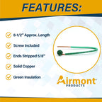 (25 Pack) 12 AWG Solid Copper Ground Pigtail Wire with Green Ground Screws