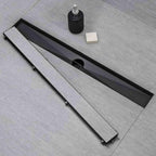 Linear Shower Drain 54 inch Matte Black with Tile Insert Panel