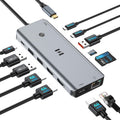 Selore USB C Docking Station 3 Monitors 3 HDMI 13-in-1 Laptop Hub | Triple HDMI, 10Gbps USB A/C 3.1, 100W PD