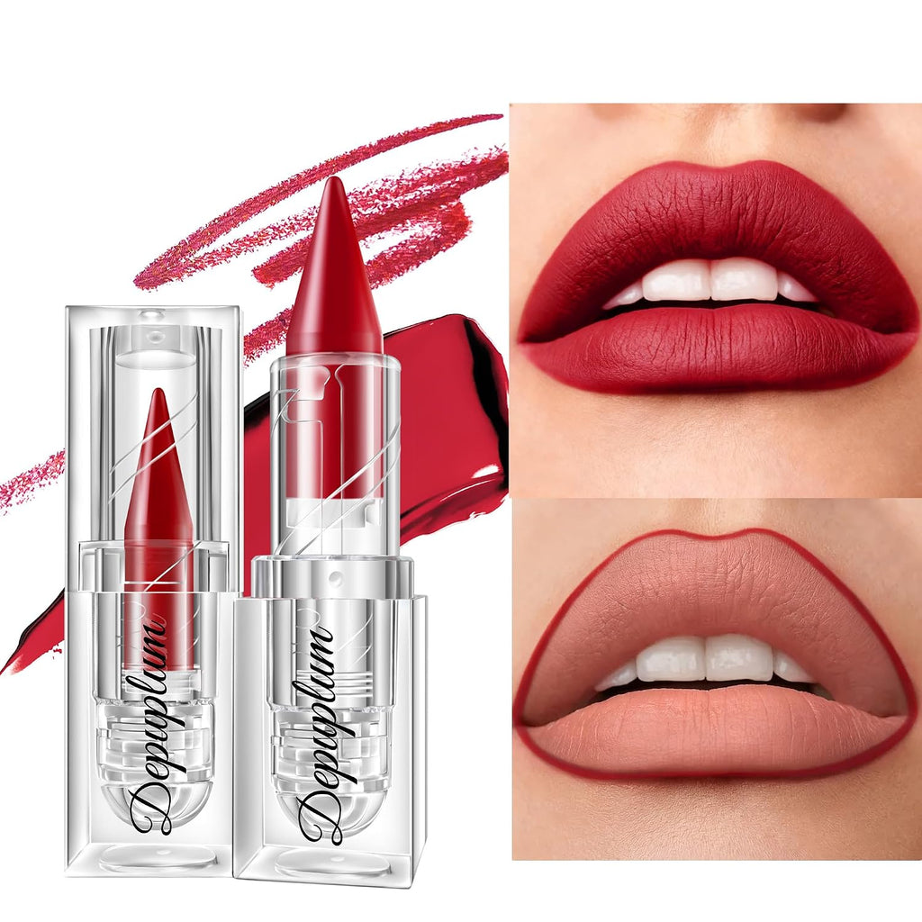 Dark Red Lipstick Gradient Matte Lip Liner Combo for Women
