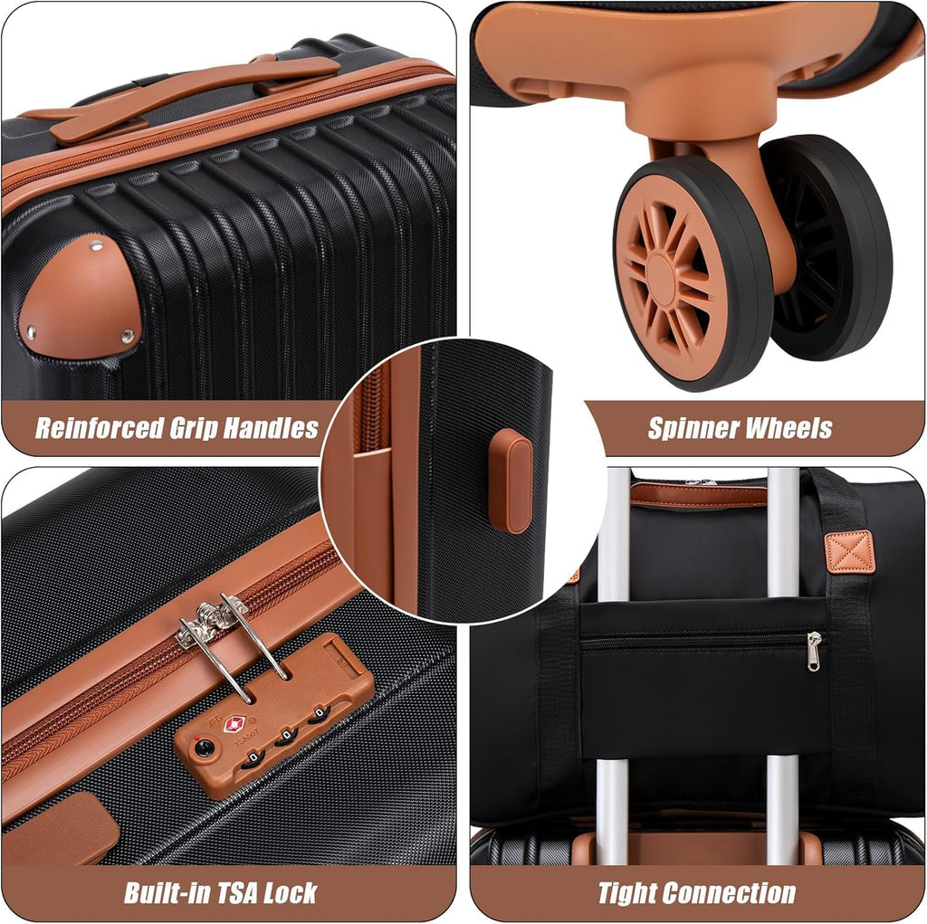 Carry On Luggage Sets 3 Piece, 20 Inch Luggage 22x14x9 Airline Approved with Wheels and TSA Lock, ABS Lightweight