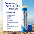 SPF 45 Sunscreen Lip Balm, Broad Spectrum, Moisturizing, 5 Pack
