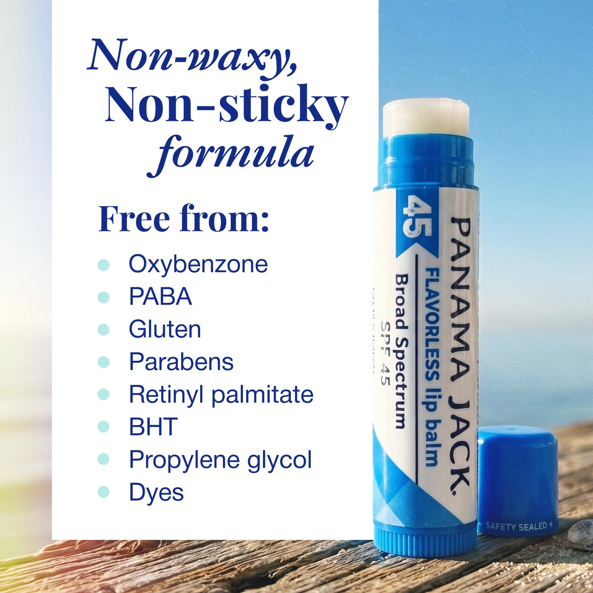 SPF 45 Sunscreen Lip Balm, Broad Spectrum, Moisturizing, 5 Pack