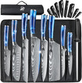 Chef Knife Sets with Roll Bag, 9 Pieces Professional Knife Set