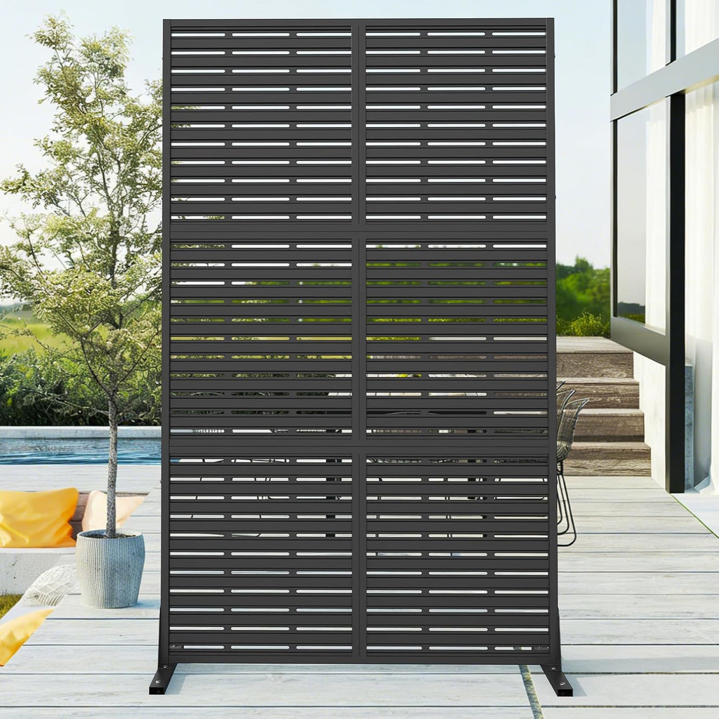 Metal Privacy Screen Outdoor Privacy Fence for Patio Balcony Deck Garden