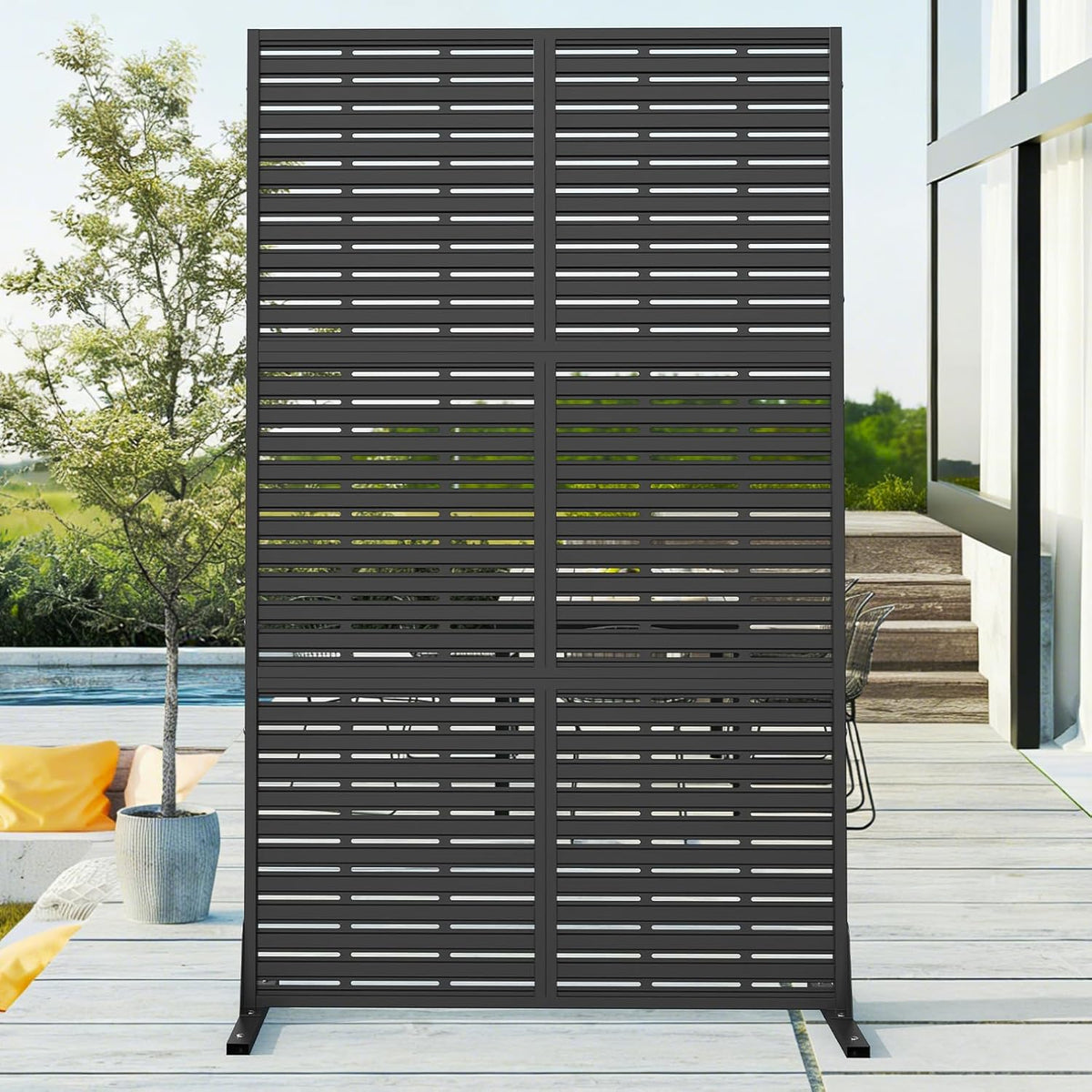 Metal Privacy Screen Outdoor Privacy Fence for Patio Balcony Deck Garden