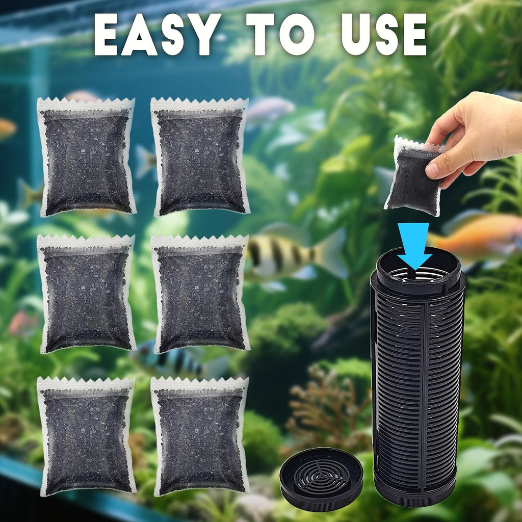 6PCS Activated Carbon Filter Media for Marineland Canister Filter