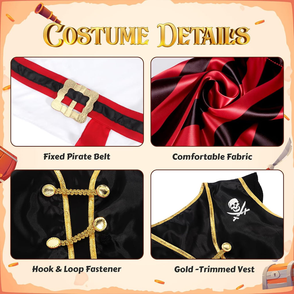 Pirate Costume Kids Boys Halloween Costume,Halloween Costumes for Boy,Toddler Pirate Costumes for Role Play Dress Up