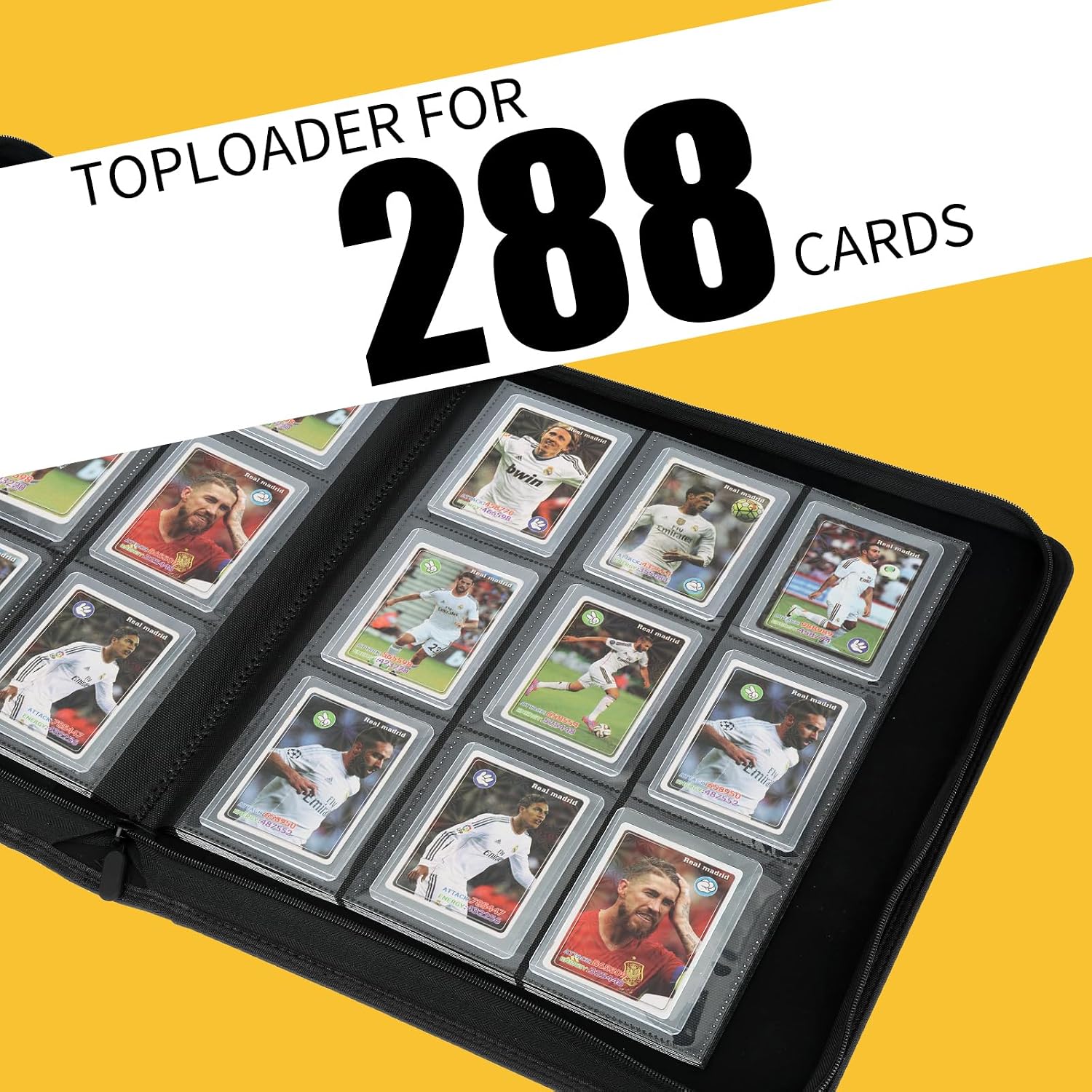 Toploader Binder,Toploader Hard Cases, 9-Pocket Pages Sleeves Hold up 288 Cards.Toploader Card Binder with Sleeves