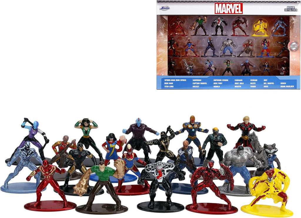 Marvel 1.65" Die-cast Metal Collectible Figures 20-Pack Wave 3, Toys for Kids and Adults