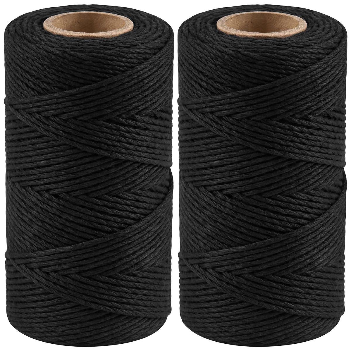 2PCS 328Ft 2MM Natural Cotton Twine String, Black