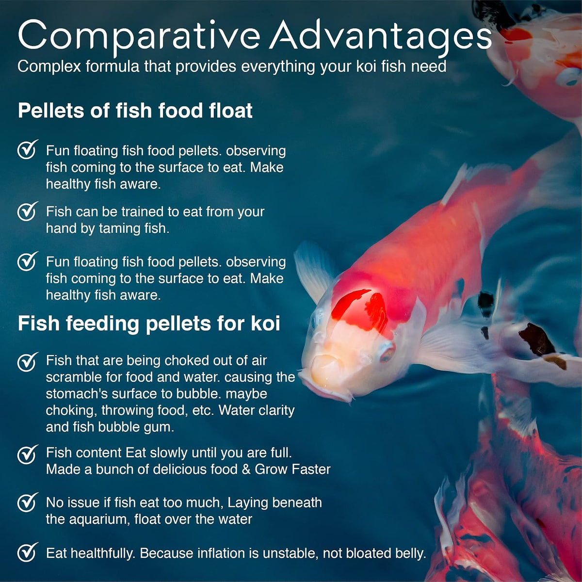 Big Kahuna Koi Fish Food for Ponds 45lbs - Koi Food for Pond Fish Food Pellets – 3/16-1/4 Floating Pond Pellet